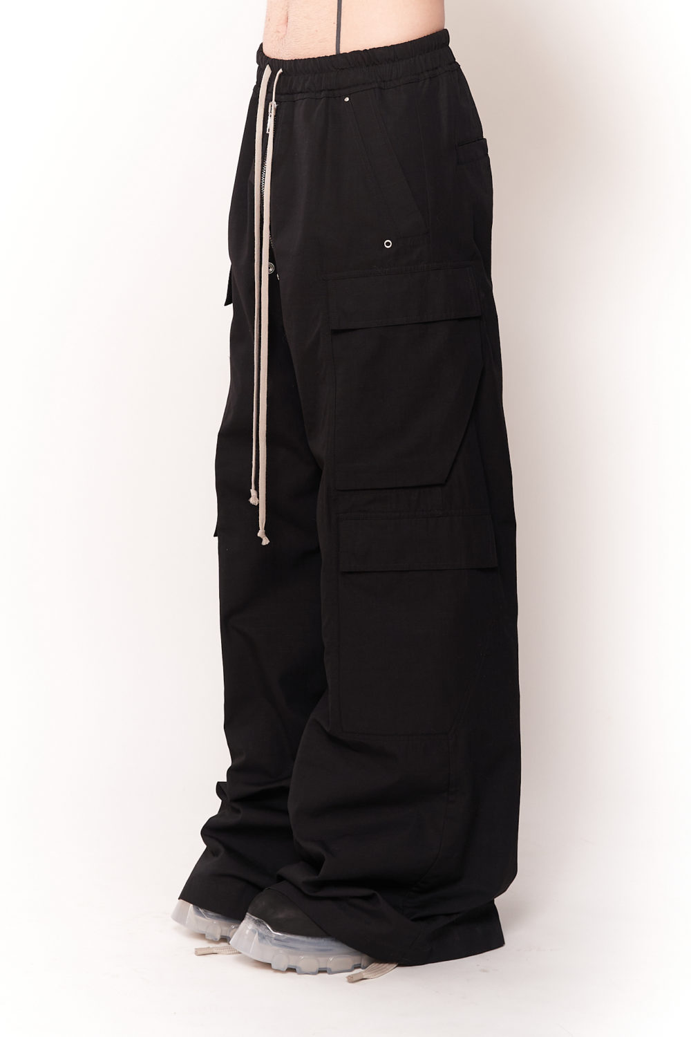 RICK OWENS BLACK CARGOBELAS - SS23 • E S S A P M I